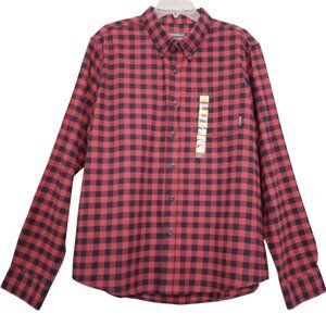 Eddie Bauer | Men's Cotton Flannel Shirt Red Black Buffalo Plaid | Size XL